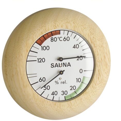 TFA Dostmann Termoigrometro per sauna, 40.1028, resistente al calore, temperatura e umidità, Made in Germany