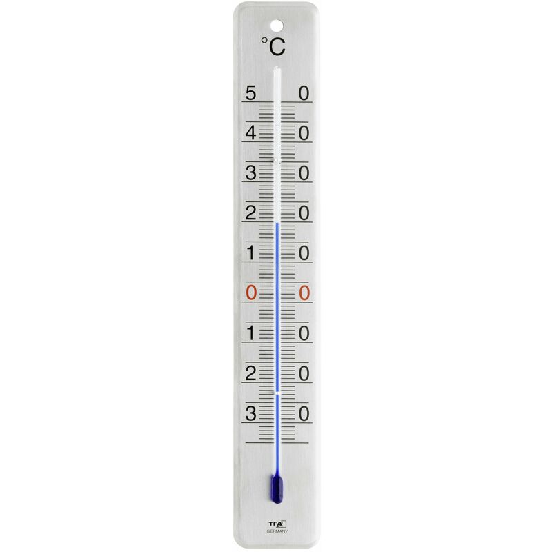 Image of Tfa Dostmann - Termometro analogico da interno esterno in acciaio inox spazzolato, 45 x 9 x 280 mm