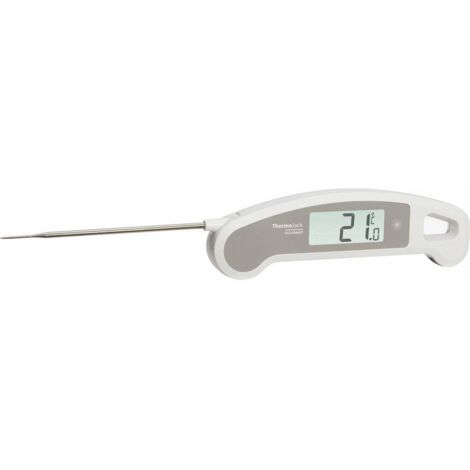 TFA Dostmann Termometro da cucina, THERMO JACK, 30.1060.02, per barbecue o termometro per carne, termometro a inserimento, misurazione rapida, con funzione hold/min/max, temperatura al cuore, bianco