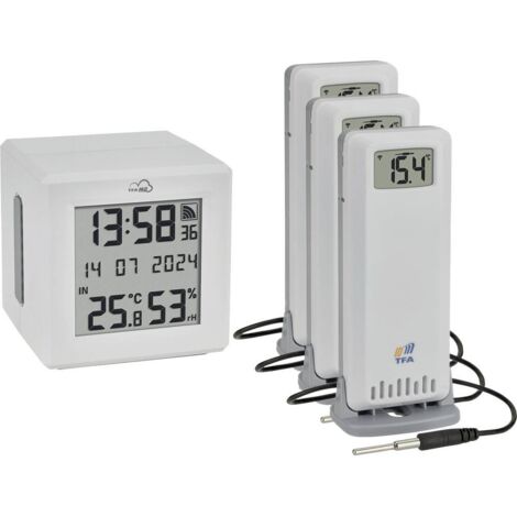 TFA Dostmann TFA.me Starter Set WLAN Gateway ID-01 mit 3 Sendern ID-A3 Termometro digitale senza fili Bianco 35.8104.02