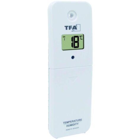 TFA Dostmann Trasmettitore Termico igro 30.3239.02 per termometro da Piscina Marbella e TFA Wi-Fi stazioni Meteo con Display Bianco (L) 51 x (L) 20 x (H) 146 mm