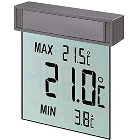 TFA Dostmann Vision Termometro digitale da finestra, 30.1025, ampio display con temperatura esterna, argento