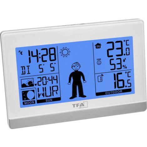 TFA Dostmann Weather Boy 35.1159.02 Station météo radiopilotée Prévisions météorologiques 8 heures Nombre de capteurs max. 3 Y278482