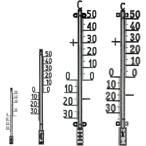 HERTER TFA Innen/Außenthermometer Metall rostfrei 42cm