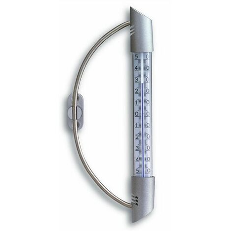 Fensterthermometer Orbis Edel. /Kunst. silber DM22mm 23cm SB TFA