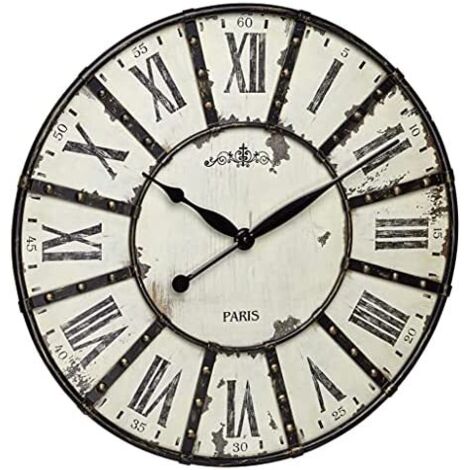 TFA Reloj de Pared, Metal, Negro/Blanco, 60 x 60 x 4.5 cm