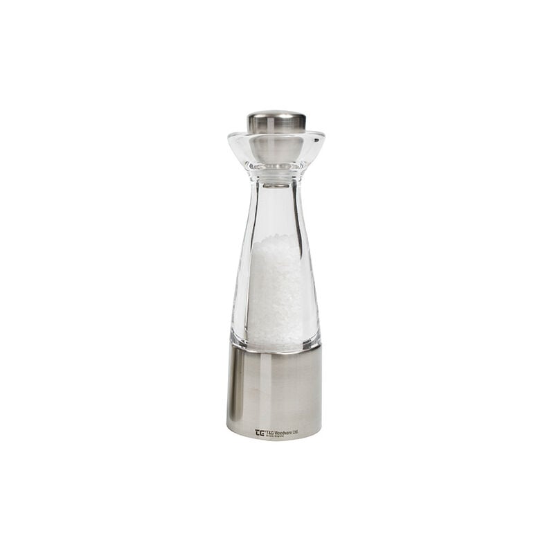 Image of T&G CrushGrind Stockholm Brushed Stainless Steel and Acrylic Salt Mill