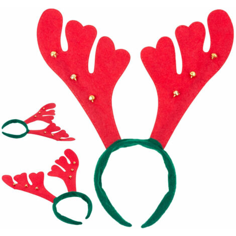 TG38891 Serre-tête à bois de renne avec clochettes - Noël
