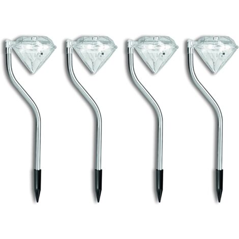TG47860 LAMPE SOLAIRE DIAMANT JARDIN DÉCORATIF DIAMANTS ENSEMBLE DE 4 HIT