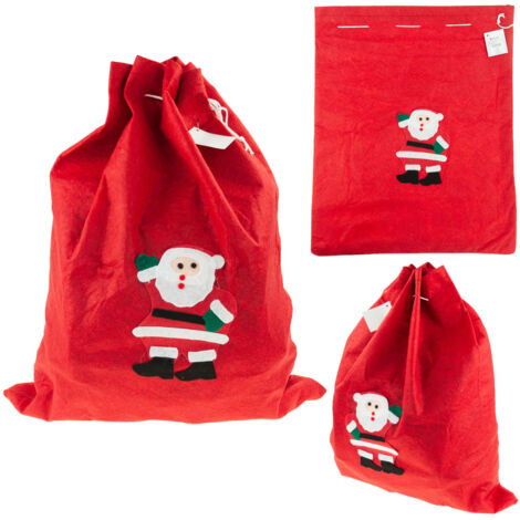 TG53109 SAC PÈRE NOËL 40X30 GRAND SAC CADEAU ROUGE EMBALLAGE CADEAU