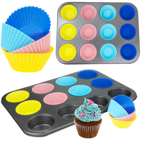 TG56237 Moule à muffins + 12 moules à muffins en silicone