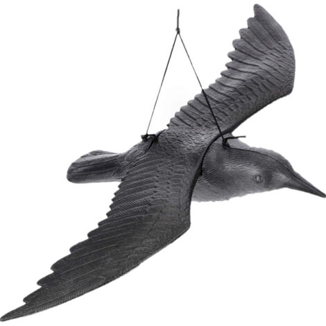 TG60298 Effaroucheur d'oiseaux Corbeau en vol, à suspendre, grand format pour balcon