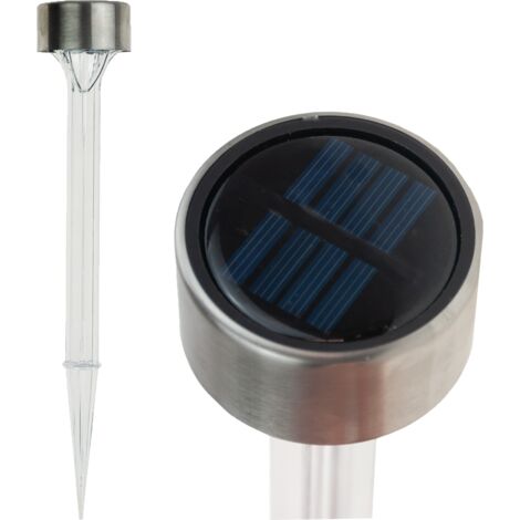 TG60448 LAMPE SOLAIRE DE JARDIN LED TRANSPARENTE SUR POTEAU SOLAIRE AVEC CAPTEUR
