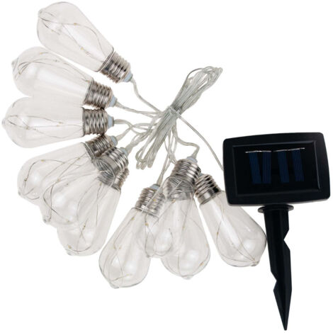 TG60454 LAMPES SOLAIRES JARDIN BALCON COMBLES AMPOULES LED GUIRLAND
