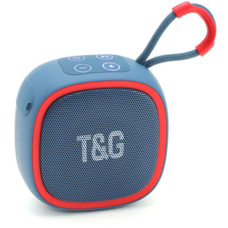 TG659 MINI Enceinte Bluetooth sans fil portable avec caisson de basses, audio stéréo pour le sport en extérieur, compatible carte TF et radio FM pour voiture - Bleu