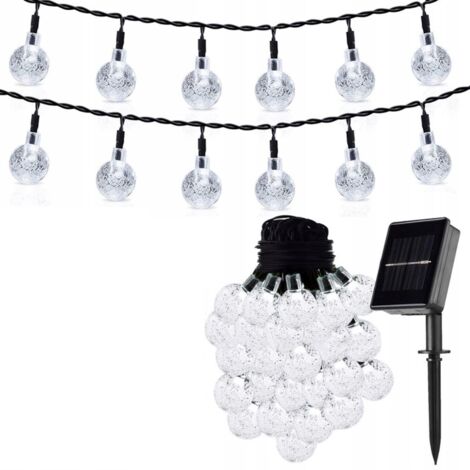 TG71398-2 Guirlande solaire, lampes solaires 20 LED, 5 m, jardin, balcon, guirlande lumineuse, sans fil