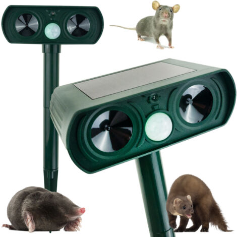 TG72970 Répulsif solaire ultrasonique pour chiens, oiseaux, chats, rats et martres