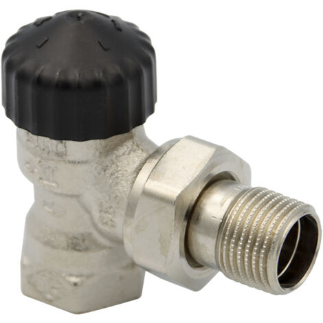Th-Ventil vernickelt 1/2" als Eckform oder Durchgangsform