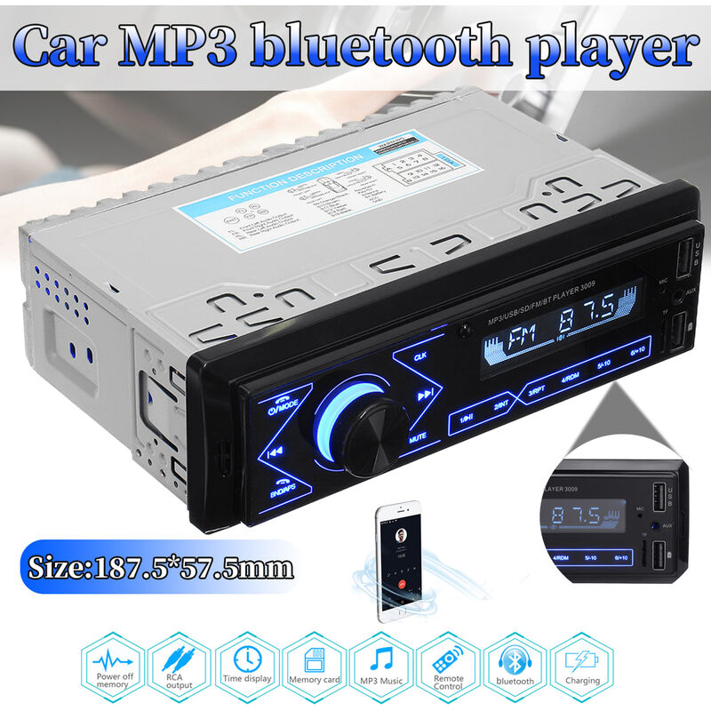 Kingso - TH3008/TH3009 Carte usb Radio Hote Camion Universel Voiture Lecteur MP3 Bluetooth Double usb Charge Haute Puissance / Application Mobile