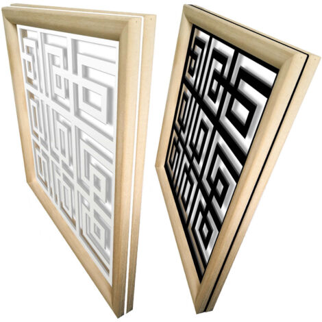 THAI - Moduli Decorativi in Legno e PVC - Misura: 48x48 cm - Colore: nero