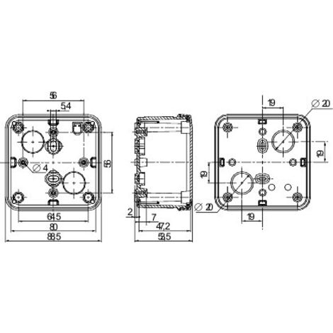 Thalassa - boîte industrielle - 89x89x54mm - ABS (NSYTBS885)