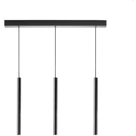 THALASSIA S/3P - SOSPENSIONE LINEARE IN ALLUMINIO COLORE NERO A LED 3 LUCI 3000K 1194LM 3X7W