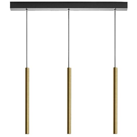 THALASSIA S/3P - SOSPENSIONE LINEARE IN ALLUMINIO COLORE ORO A LED 3 LUCI 3000K 1194LM 3X7W