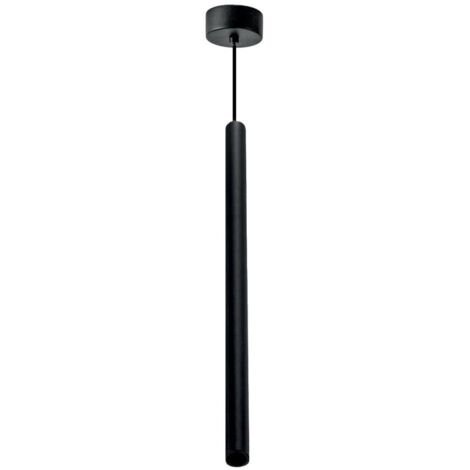 THALASSIA S/G - SOSPENSIONE COLORE NERO A LED 3000K 398LM 7W CON ROSONE D.2,5x55CM