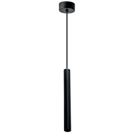 THALASSIA S/P - SOSPENSIONE COLORE NERO A LED 3000K 398LM 7W CON ROSONE D.2,5CM