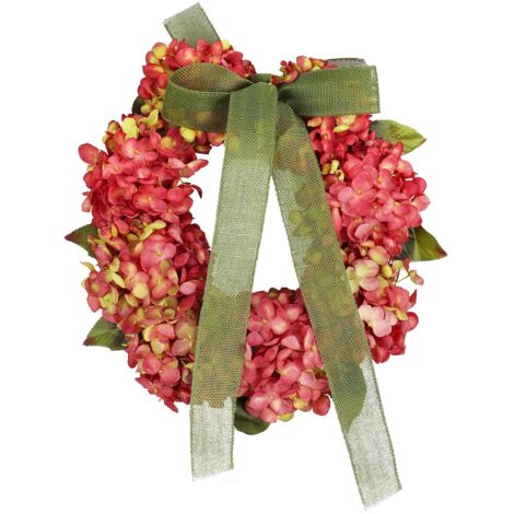 Thanksgiving Wreath Fall Hydrangea Bowknot Decoration Flower Garland Wreath Thanksgiving Front Door Home Decor