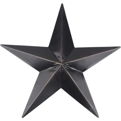 XUIGORT The Barn Star Distressed Metal for Living Room Dorm Home Decor Outdoor Decor Farmhouse Wall Art Decoration, Black 30 CM