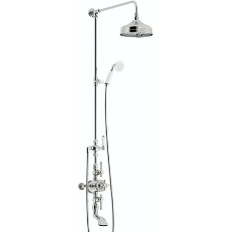 The Bath Co. Camberley thermostatic exposed mixer shower with bath filler