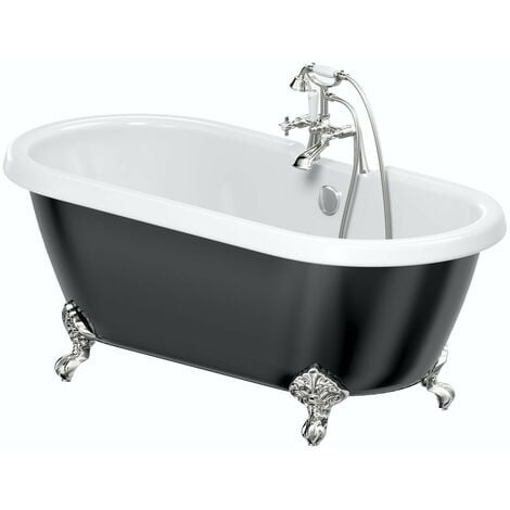The Bath Co. Dulwich traditional freestanding bath & tap pack with Dulwich bath shower mixer