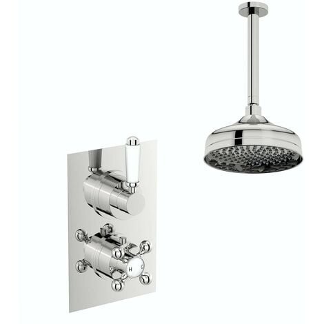 The Bath Co. Winchester concealed thermostatic mixer shower with ceiling arm