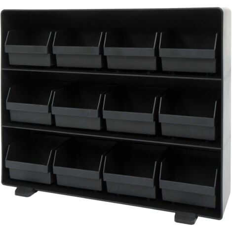 The box porta bustine da tè tisane 12 scomparti removibili HHG-765 30x33x8cm nero