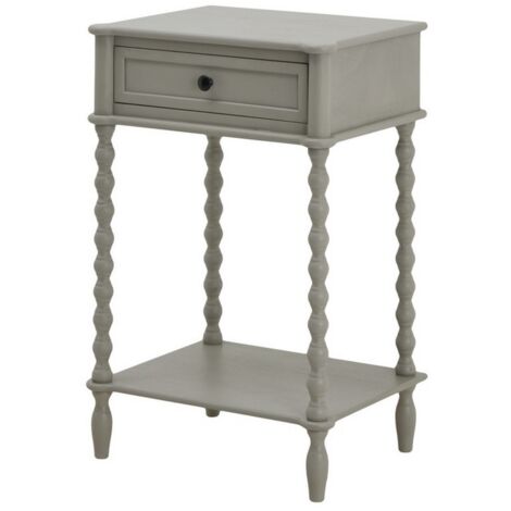 The Camden Collection One Drawer Side Table - Wood - L38 x W50 x H75 cm - Grey