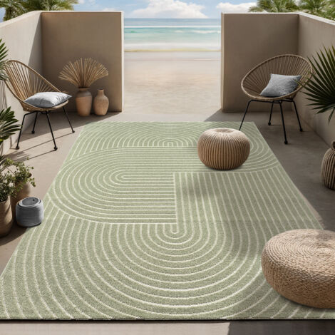 the carpet Santo Plus moderner Teppich - hochwertiger Wohnzimmer Schlafzimmer Teppich, Boho Design, Grün, 160 x 220 cm