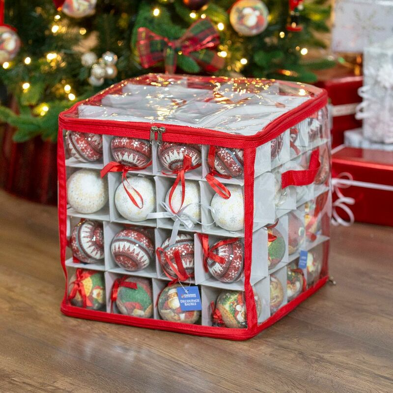 The Christmas Workshop 72109 Christmas Bauble Storage Box / Moisture and Dust Proof / Large Capacity / Easy to Assemble and Transport