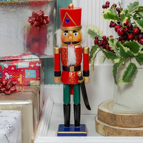 36cm Wooden Nutcracker Soldier Walnut Soldier Xmas Merry Christmas