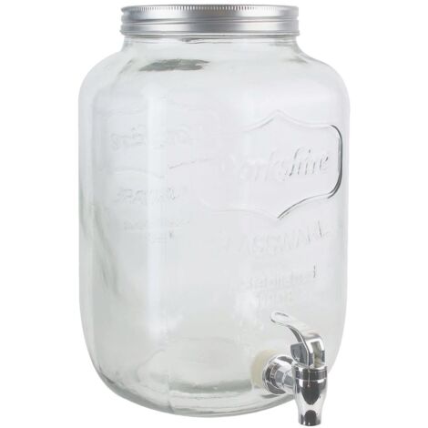 THE CONCEPT FACTORY Fontana per Bevande in Vetro, 8 L, Trasparente