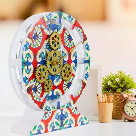 THE GEARS CLOCK Tischuhr mit echten beweglichen Zahnraedern - Italy Collection - 10" Rund - Furore