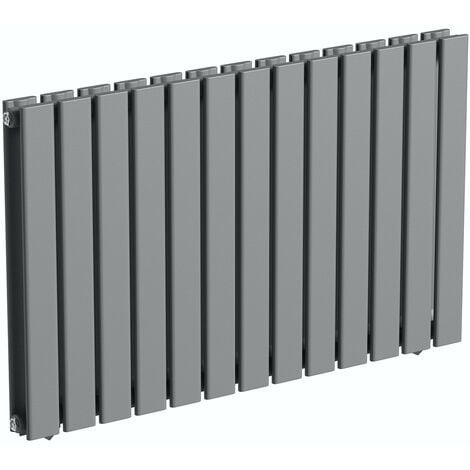 The Heating Co. Bonaire anthracite grey double horizontal flat panel radiator 600 x 608 - Grey