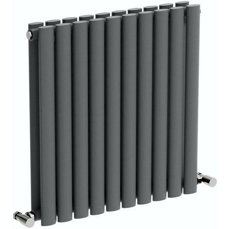 The Heating Co. Salvador anthracite grey double horizontal radiator 600 x 1000 - Anthracite grey