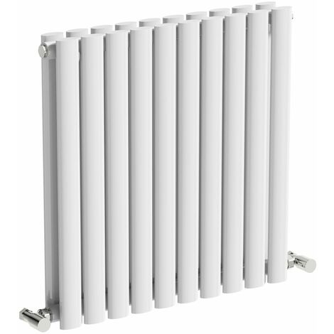 The Heating Co. Salvador white double horizontal radiator 600 x 600 - White