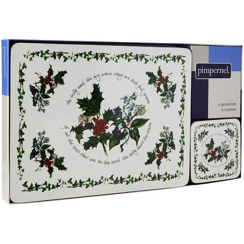 Tovagliette e sottobicchieri, multicolore, set di 6 - The Holly And The Ivy