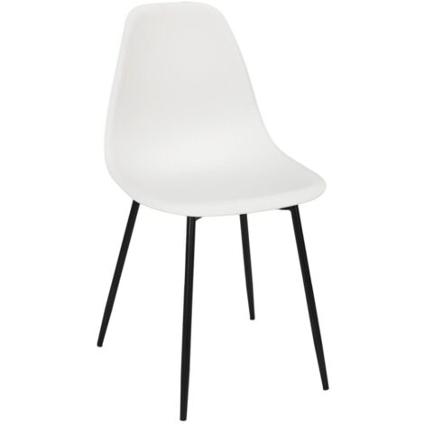 The Home Deco Factory – Chaise GUSTAV blanche – Plastique et métal – Hauteur 84.8 cm – Largeur 45.5 cm – Hauteur d'assise 45 cm – Simple d'entretien