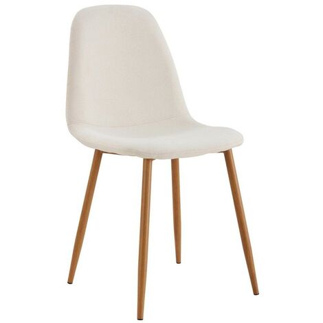 The Home Deco Factory – Chaise Poésie pieds métal imitation bois – Design nordique – Hauteur d'assise 47 cm – Dimensions L. 50 x P. 44 x H. 86 cm