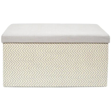 The Home Deco Factory – Coffre banc pliable tressé gris 76 x 38 x 38 cm – Rangement discret – Densité d'assise 25 kg/m3 – Poids maximum 110 kg