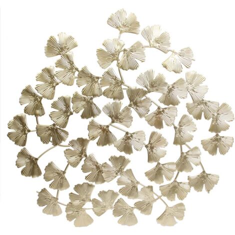 The Home Deco Factory – Décoration murale fleurs en métal doré – Style chic et élégant – Dimensions 48,5 x 48,5 cm – Poids 450 g pour salons et chambres