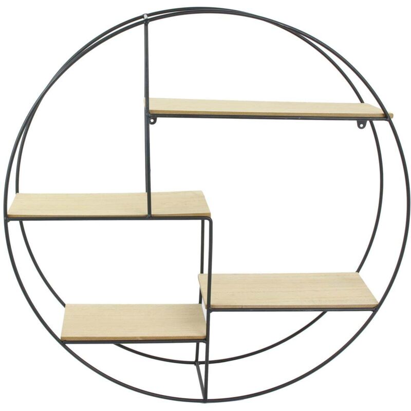 The Home Deco Factory - Etagere Bois Metal Rond 50x12x50cm